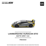 1:64 Lamborghini Huracan STO -- Matte Grey w/Yellow Accents -- Pop Race