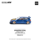 1:64 Honda Civic EG6 Pandem -- Metallic Blue w/Open Bonnet -- Pop Race