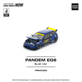 (Pre-Order) 1:64 Honda Civic EG6 Pandem -- Sunoco Blue/Yellow -- Pop Race