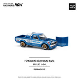 1:64 Datsun 620 Ute PANDEM -- Blue/White Toyo Tires -- Pop Race