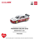 (Pre-Order) 1:64 Nissan Silvia S13 PANDEM -- Moontech Red/Silver -- Pop Race