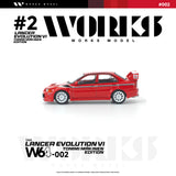 (Pre-Order) 1:64 Mitsubishi Lancer Evo VI Tommi Makinen Edition -- Red -- Works Model