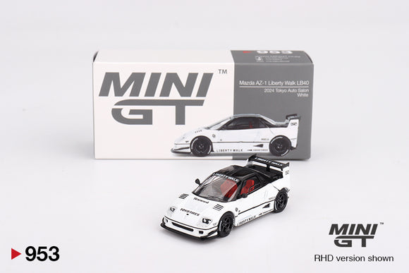 1:64 Mazda AZ-1 Liberty Walk LB40 -- White Tokyo Auto Salon -- Mini GT MGT00953