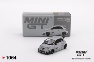 1:64 Fiat Abarth 595 LB-WORKS x Abas Works -- Fighters Grey -- Mini GT