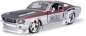 1:24 1967 Ford Mustang GT -- Harley-Davidson Grey/Maroon -- Maisto