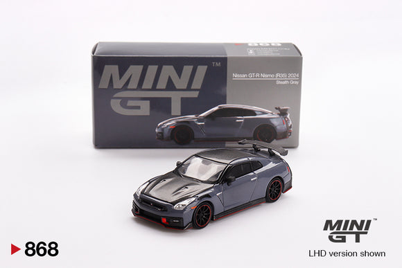 1:64 Nissan GT-R Nismo 2024 NISMO -- Stealth Grey -- Mini GT MGT00868