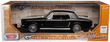 1:18 1964 1/2 Ford Mustang -- Black w/White Stripes -- MotorMax