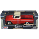 1:24 1966 Chevrolet C10 Fleetside Pickup -- Red/Cream -- MotorMax
