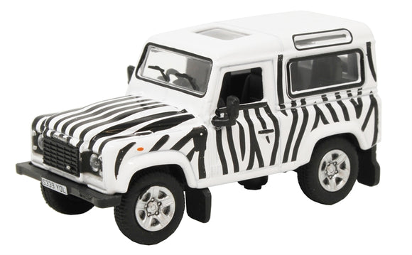 1:76 (OO) Land Rover Defender 90 -- Safari (Black/White) -- Oxford 76LRDF013