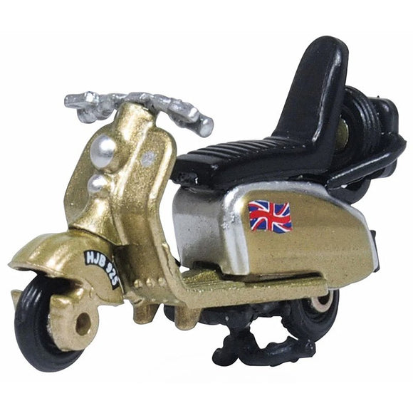 1:76 (OO) Scooter -- Gold w/ UK Flag Emblem -- Oxford 76SC004