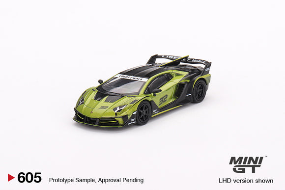 1:64 Lamborghini LB-Silhouette WORKS Aventador GT EVO -- Lime -- Mini GT