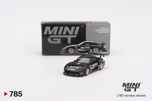 1:64 Mazda RX-7 LB-Super Silhouette -- Liberty Walk Black -- Mini GT MGT00785