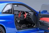 1:18 Nissan Skyline GT-R (R34) Z-Tune -- Bayside Blue -- AUTOart