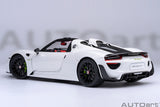 (Pre-Order) 1:18 Porsche 918 Spyder Weissach Package -- White w/Red Interior -- AUTOart