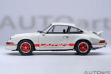 1:18 Porsche 911 Carrera RS 2.7 Coupe 1973 - White w/Red Stripes - AUTOart 78030
