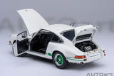 1:18 Porsche 911 Carrera RS 2.7 Coupe 1973 -- White w/Green Stripes -- AUTOart 7