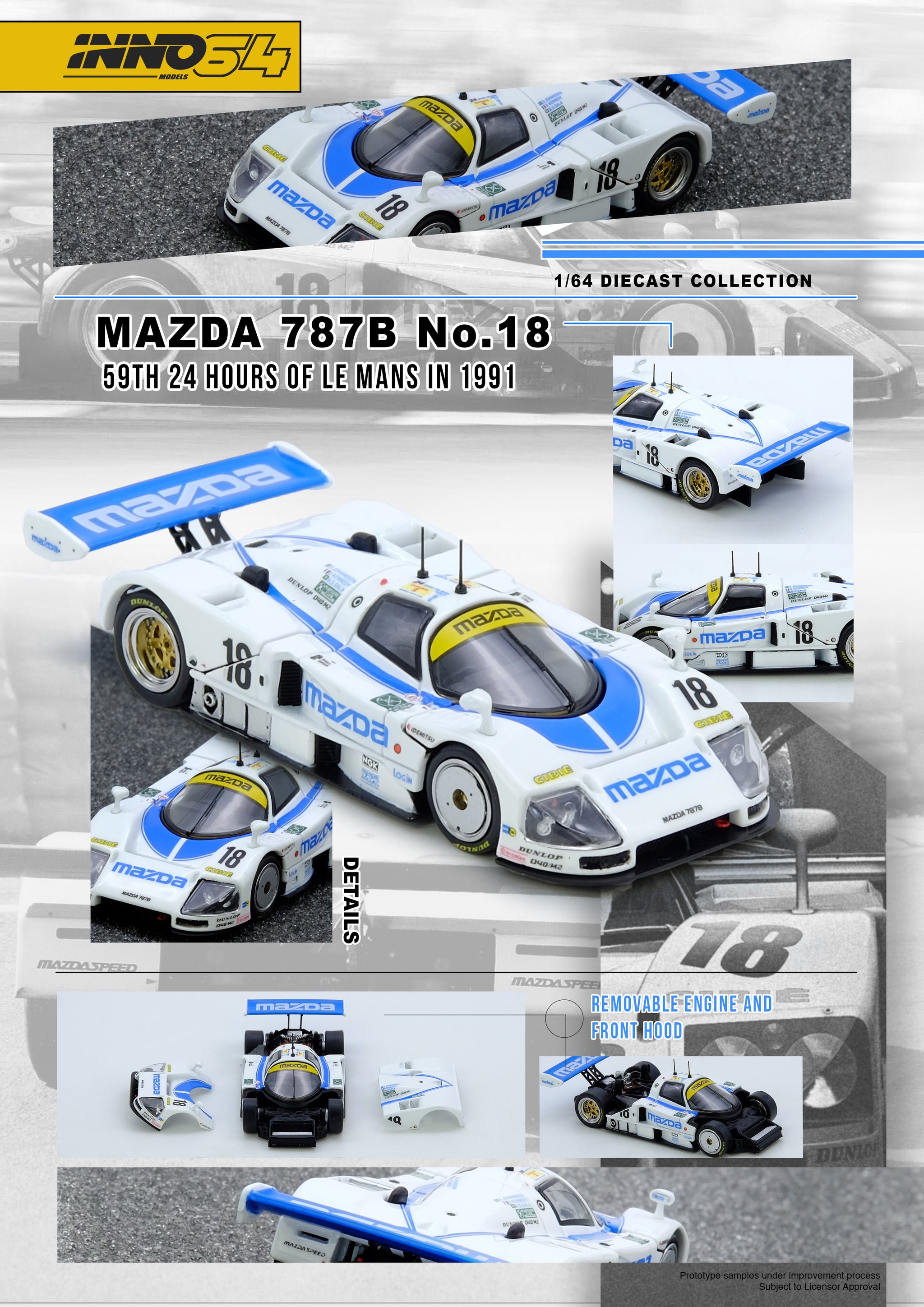 Pre-Order) 1:64 1991 Le Mans 24h -- #18 Mazda 787B -- INNO64