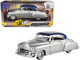 1:24 1950 Chevrolet Bel Air Lowrider -- Silver / Blue Top -- MotorMax Get Low