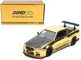 1:64 Nissan R34 Skyline GTR TOP SECRET -- Chrome Gold - EVENT EXCLUSIVE -- INNO64