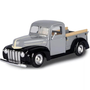 1:24 1942-47 Ford "Jailbar" Pickup Truck -- Grey / Black -- MotorMax