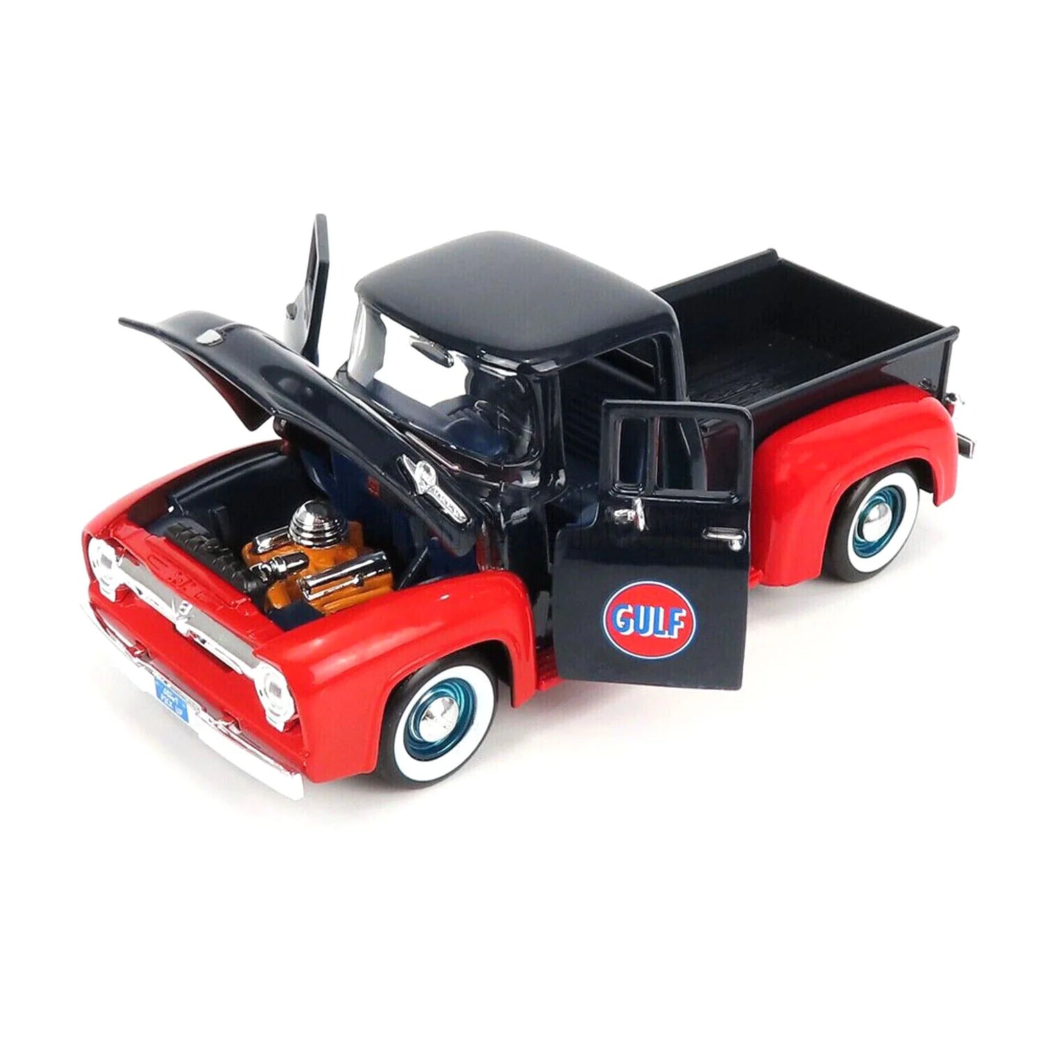 モーターマックス 1/24 1956 フォード F-100 ピックアップ RED 1956 Ford F-100 Pickup Red 1/24 Diecast Model Car Motormax 73235