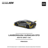 1:64 Lamborghini Huracan STO -- Matte Grey w/Yellow Accents -- Pop Race