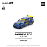 (Pre-Order) 1:64 Honda Civic EG6 Pandem -- Sunoco Blue/Yellow -- Pop Race