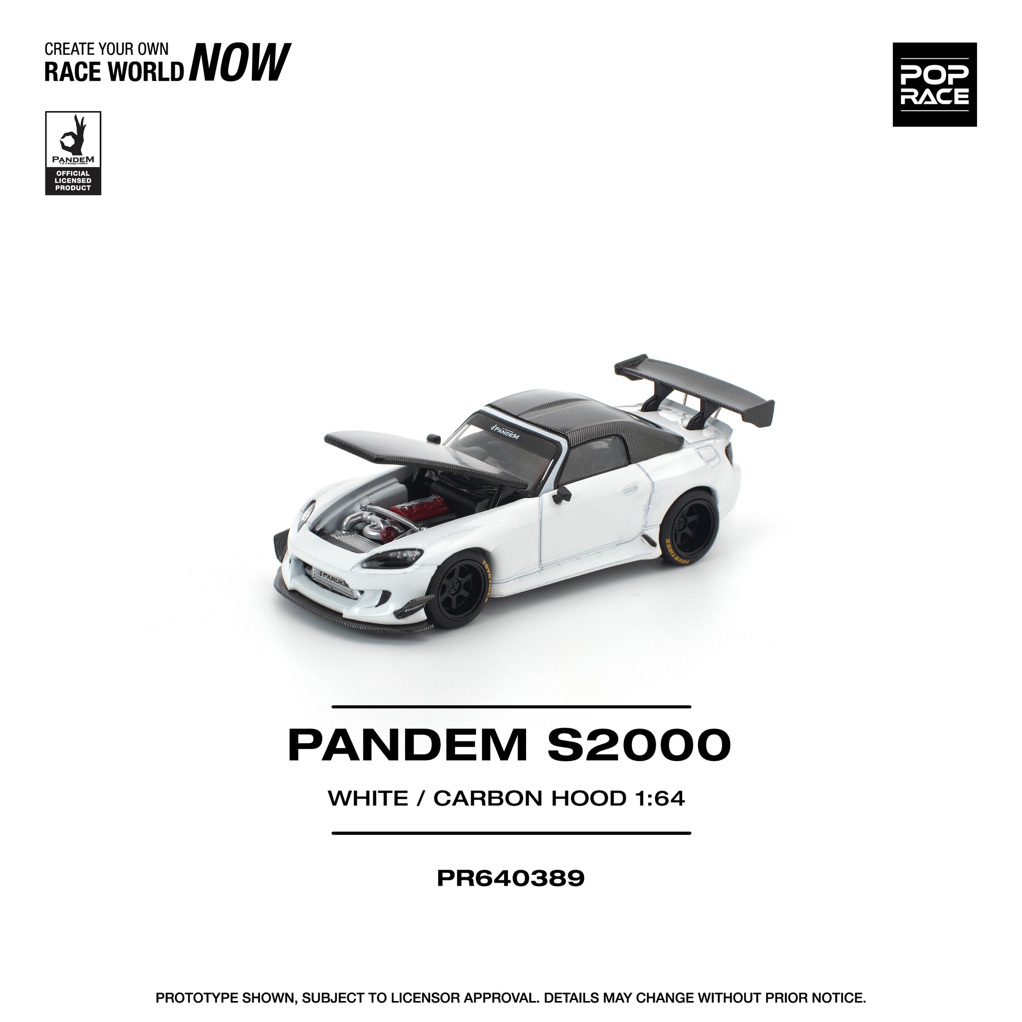 Pre-Order) 1:64 Honda S2000 Soft-Top -- White -- Pop Race