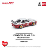 (Pre-Order) 1:64 Nissan Silvia S13 PANDEM -- Moontech Red/Silver -- Pop Race