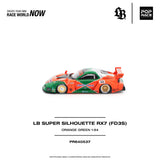 (Pre-Order) 1:64 Mazda RX7 (FD3S) LB-Super Silhouette -- #55 Orange/Green 787B Tribute -- Pop Race