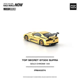 (Pre-Order) 1:64 Toyota Supra (A80) TOP SECRET GT300 -- Chrome Gold -- Pop Race PR640274