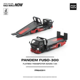 (Pre-Order) 1:64 Mitsubishi Fuso Flatbed Transporter PANDEM -- ADVAN -- Pop Race