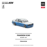 (Pre-Order) 1:64 BMW E30 PANDEM -- Silver/Blue -- Pop Race
