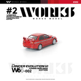 (Pre-Order) 1:64 Mitsubishi Lancer Evo VI Tommi Makinen Edition -- Red -- Works Model