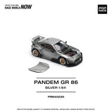 1:64 Toyota GR86 PANDEM -- Silver/Black -- Pop Race