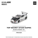 (Pre-Order) 1:64 Toyota Supra (A80) TOP SECRET GT300 -- Chrome Silver -- Pop Race