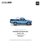 1:64 Datsun 620 Ute PANDEM -- Blue/White Toyo Tires -- Pop Race