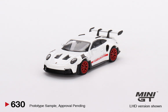 1:64 Porsche 911 (992) GT3 RS -- White w/Pyro Red Accent Package -- Mini GT