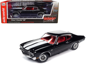 1:18 1970 Chevrolet Chevelle Hardtop -- Tuxedo Black -- American Muscle