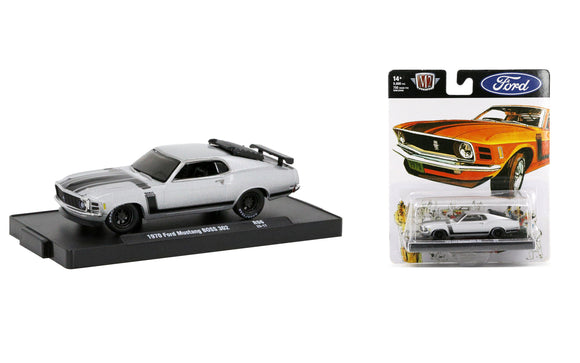 1:64 1970 Ford Mustang BOSS 302 -- Grey -- M2 Machines Auto Drivers 96