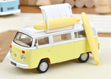 1:43 Volkswagen Kombi T2b Camper Van -- Yellow/White -- Norev