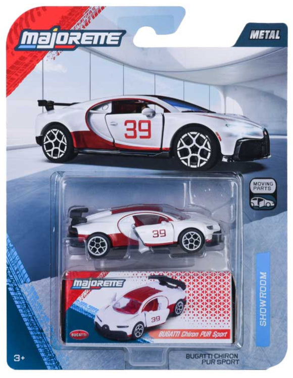 1:64 Bugatti Chiron Pur Sport -- #39 White -- Majorette: Showroom Deluxe