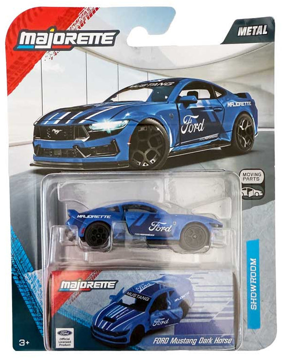 Majorette Ford Mustang Dark Horse - Modèle Réduit Gris - 1:64 - Roues Libres - Carte à Collectionner Incluse