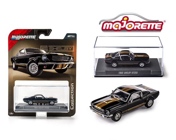 (Pre-Order) 1:64 1965 Ford Shelby Mustang GT500 -- Black w/Gold Stripes -- Majorette: Collection Deluxe