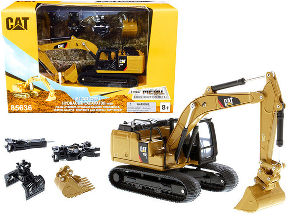 1:64 CAT 320F L Hydraulic Tracked Excavator w/Work Tools -- Diecast Masters Caterpillar