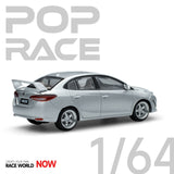1:64 Toyota Vios -- Silver -- Pop Race