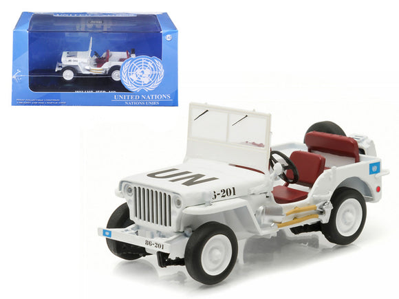 1:43 1944 Jeep Willys -- UN United Nations White -- Greenlight