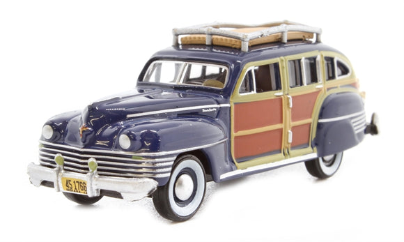 1:87 (HO) Chrysler T & C Woody Wagon 1942 -- South Sea Blue -- Oxford 87CB42002