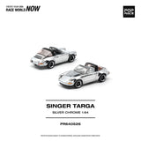 (Pre-Order) 1:64 Singer Targa "Porsche 911" -- Silver Chrome -- Pop Race