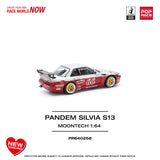 (Pre-Order) 1:64 Nissan Silvia S13 PANDEM -- Moontech Red/Silver -- Pop Race